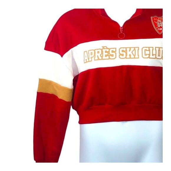 Après-ski Club by Chemistry Cropped 3/4 Zip Mock Neck Sweatshirt NWT - Picture 4 of 15